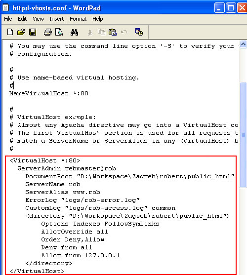 Create a Virtual Host in Wamp 4